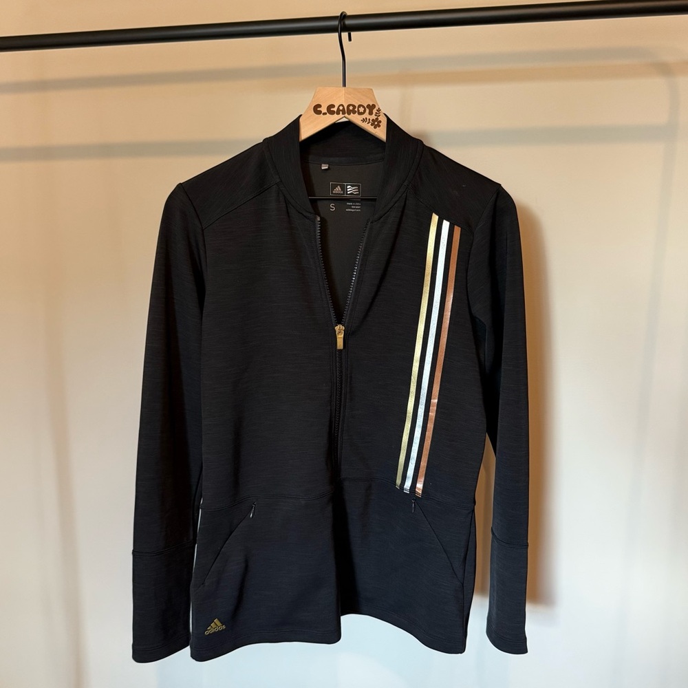 Adidas Full Zip Jacket with Metallic Stripes